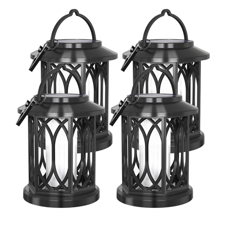 Decorative Solar Hanging Lantern With Metal Lattice Panels Stornfield