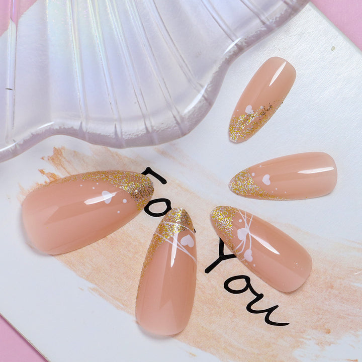 Glamorous Heart-Accent Press-On Nails Stornfield