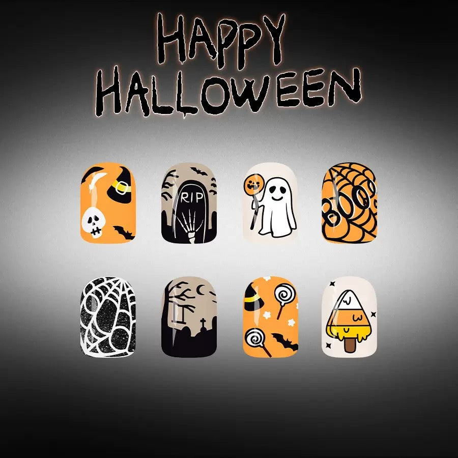 Halloween Acrylic Nail Set with Creepy 3D Designs Stornfield