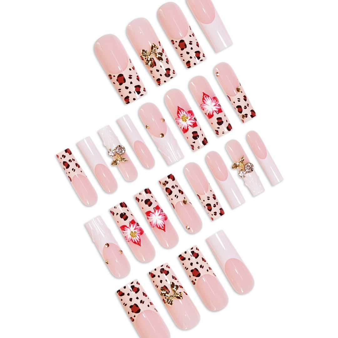 Artistic 3D Floral Press-On Nail Extensions Stornfield