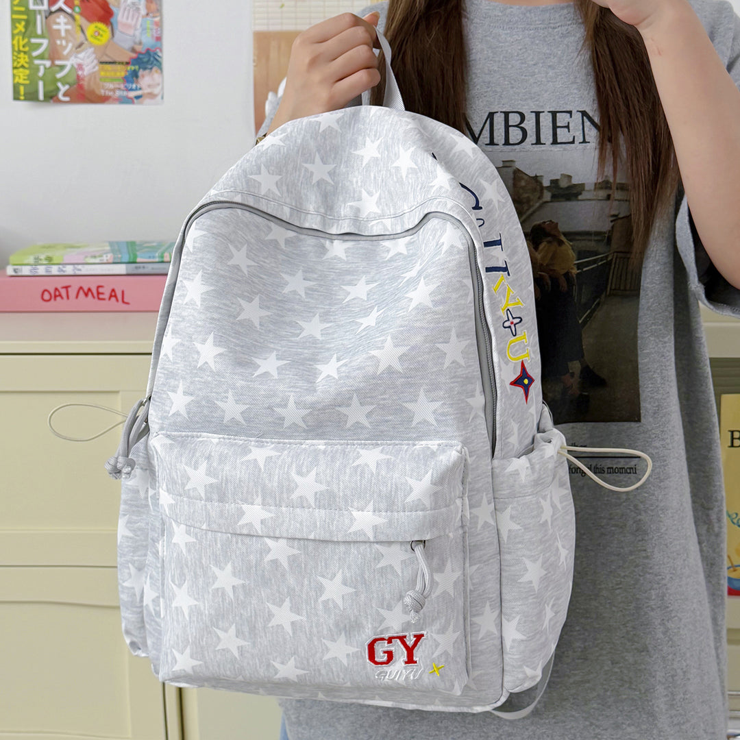 Versatile Multi-Pocket Star-Patterned Backpack Stornfield