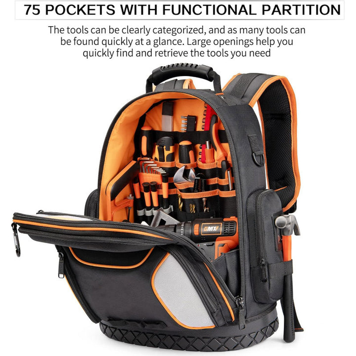Multi-Functional Tool Backpack with Integrated Organizer Stornfield