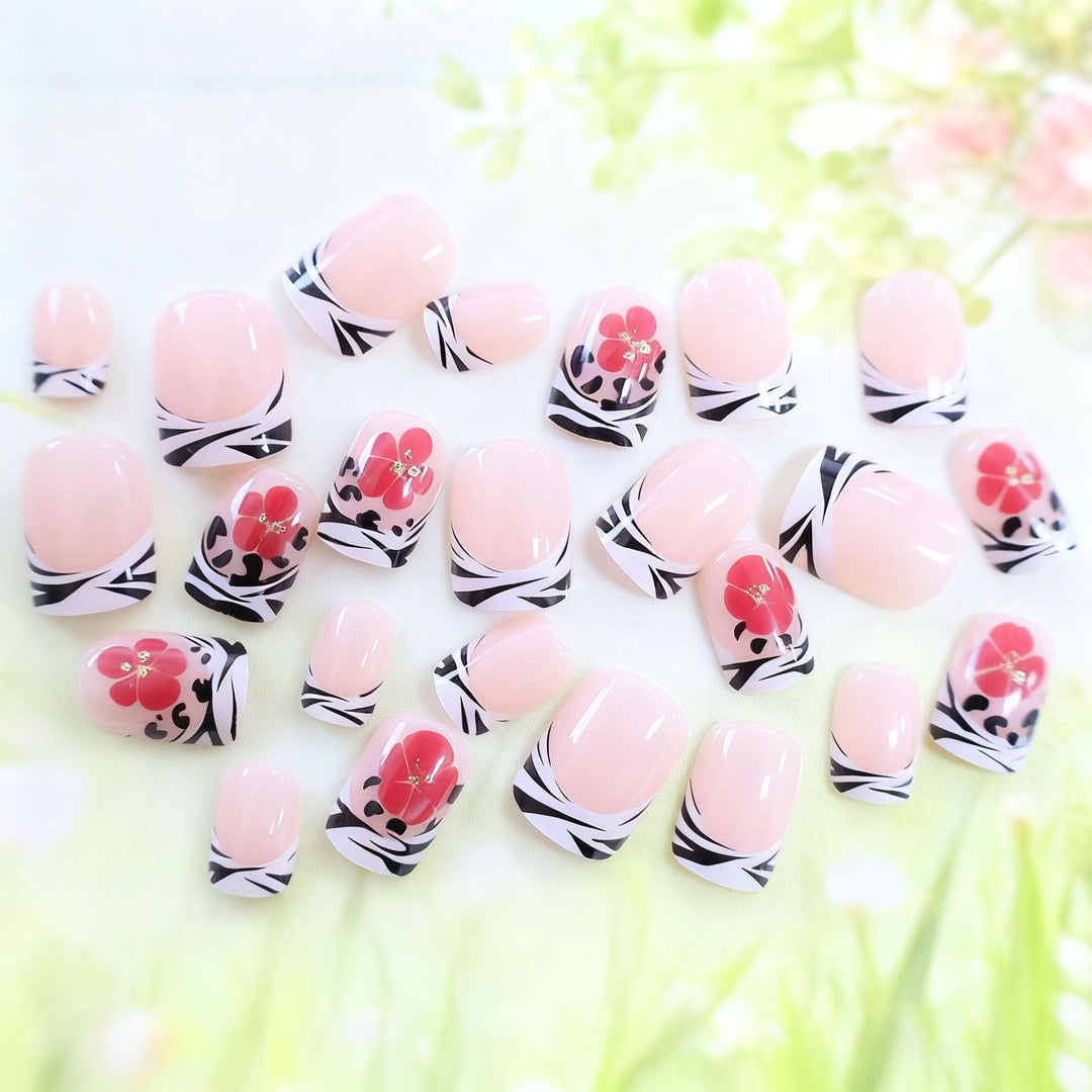 Floral French Nail Art Extensions Stornfield
