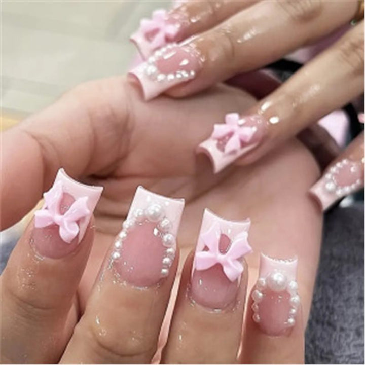 Artistic Press-On Nail Set with Premium Embellishments Stornfield