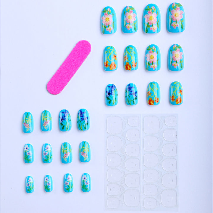Artificial nails with floral hand design Stornfield