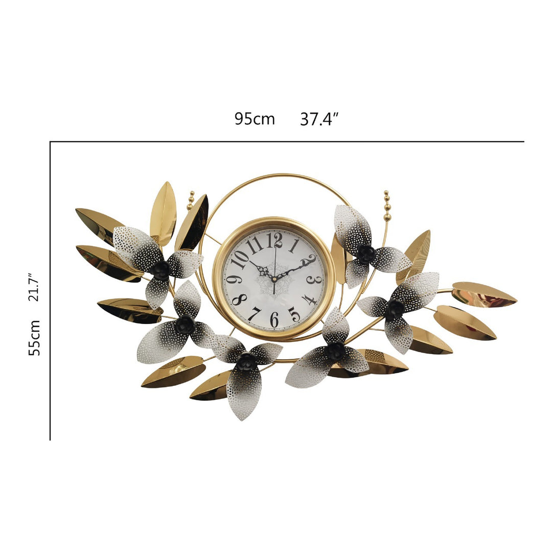 Decorative Metal Floral Wall Clock Stornfield