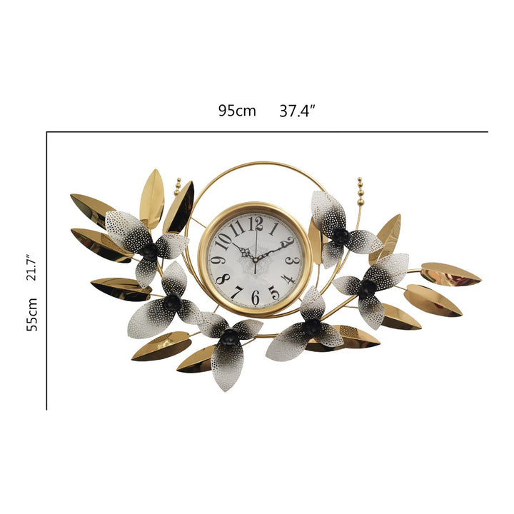 Decorative Metal Floral Wall Clock Stornfield