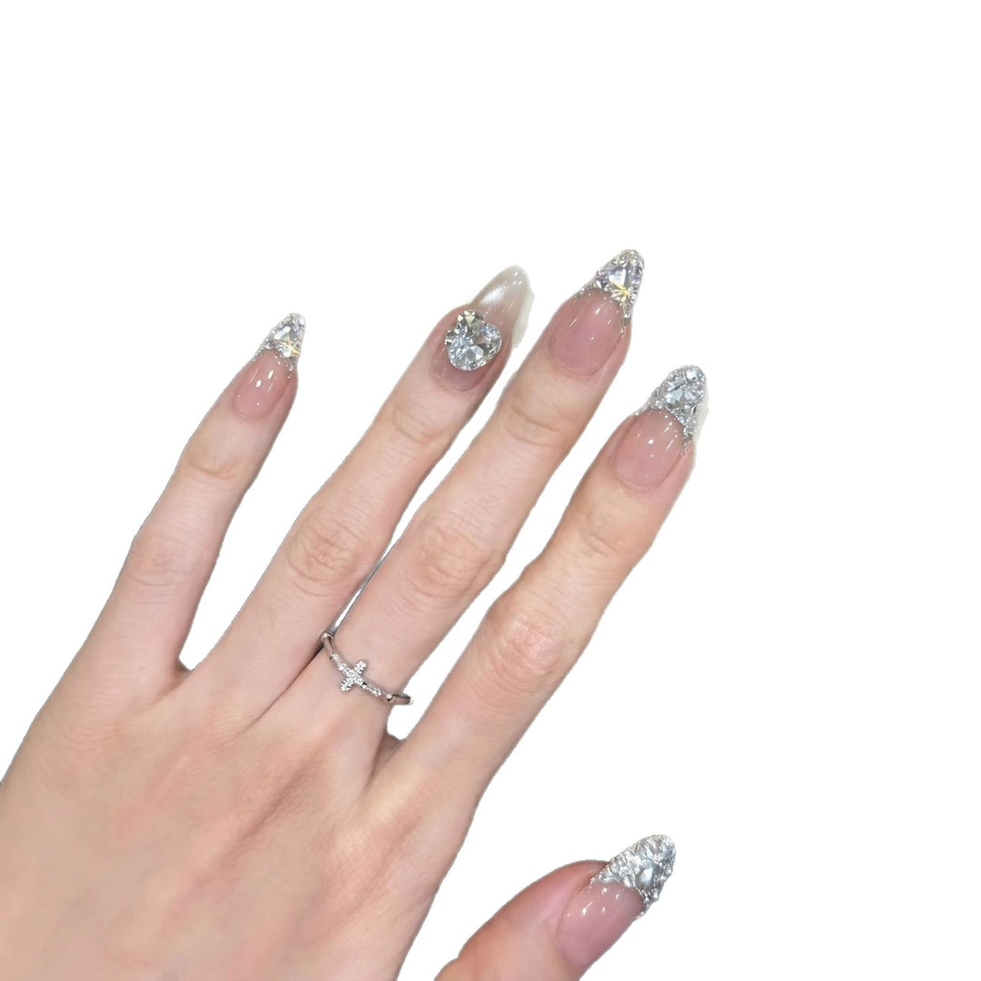 Elegant Rhinestone-Accented Press-On Nail Tips Stornfield