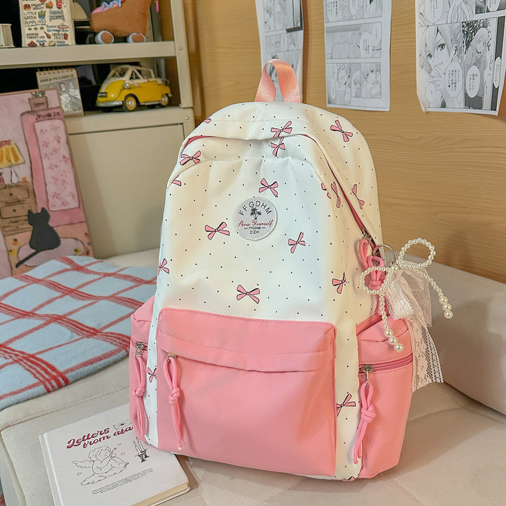 Stylish Bow-Embellished Casual Backpack Stornfield