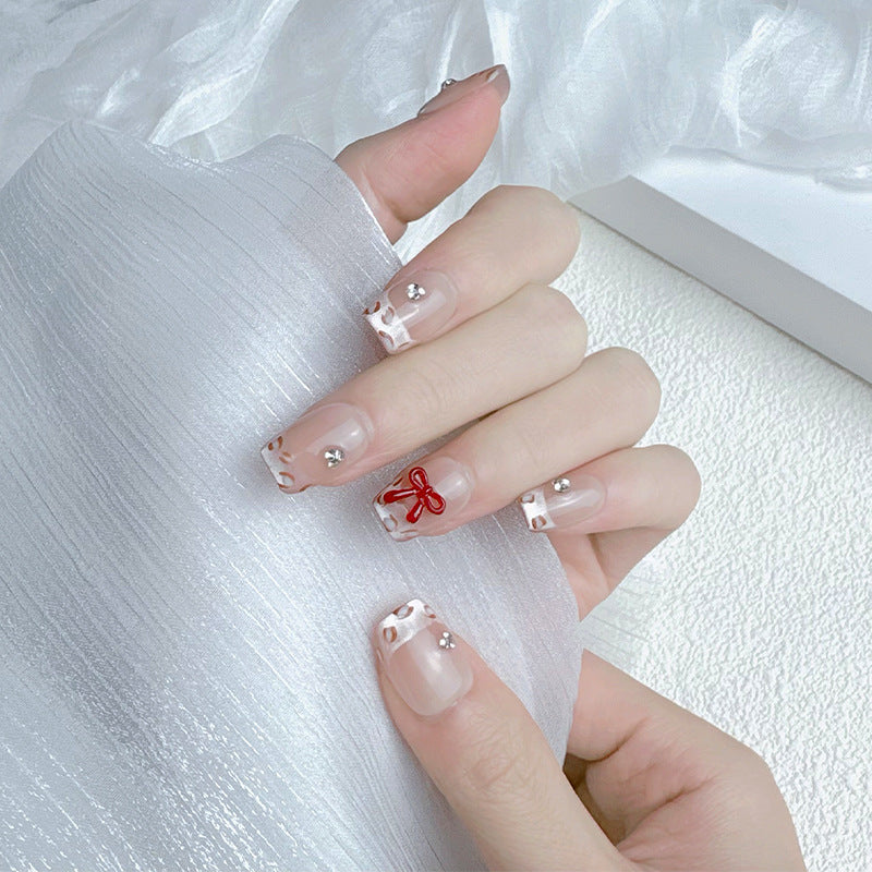 Elegant French Tip Press On Nails Stornfield