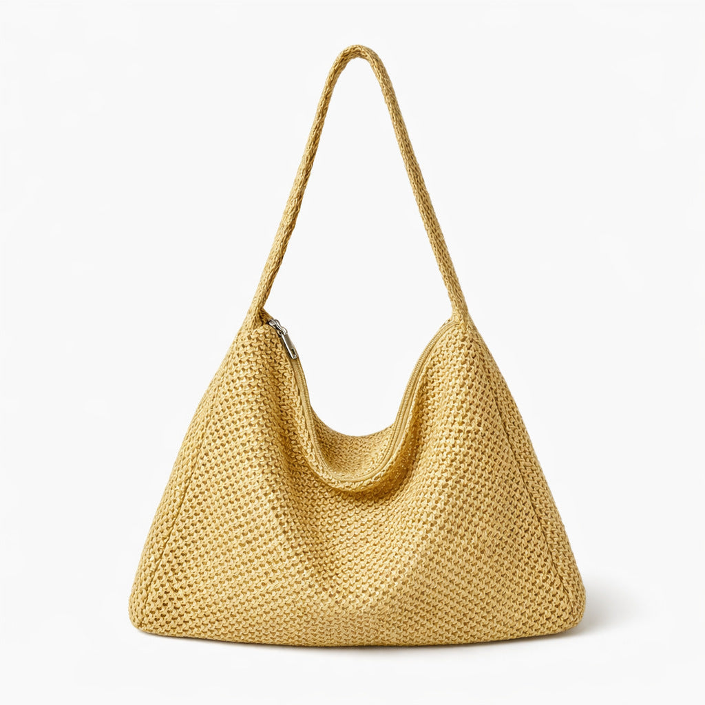 Spacious Handcrafted Knit Shoulder Bag