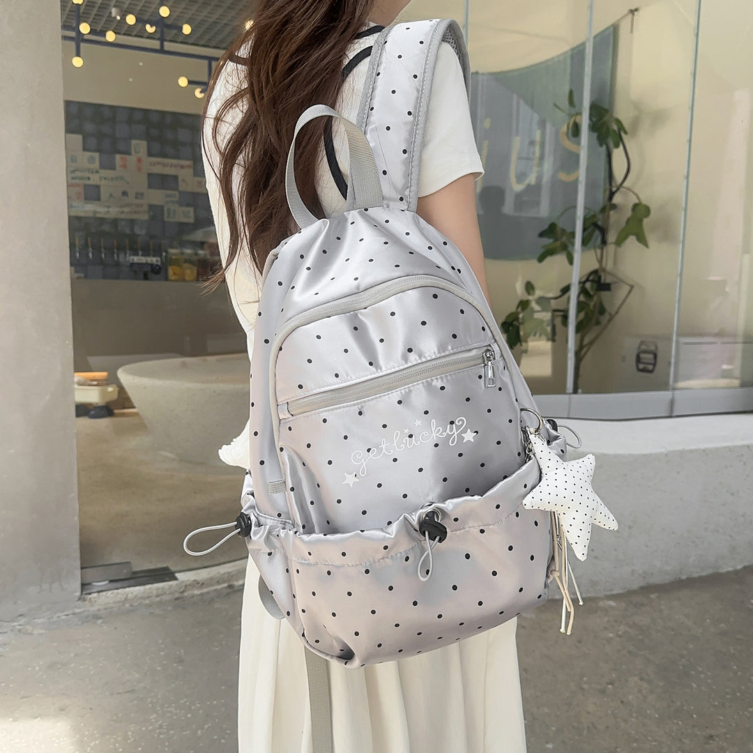 Lightweight Polka Dot Patterned Backpack Stornfield