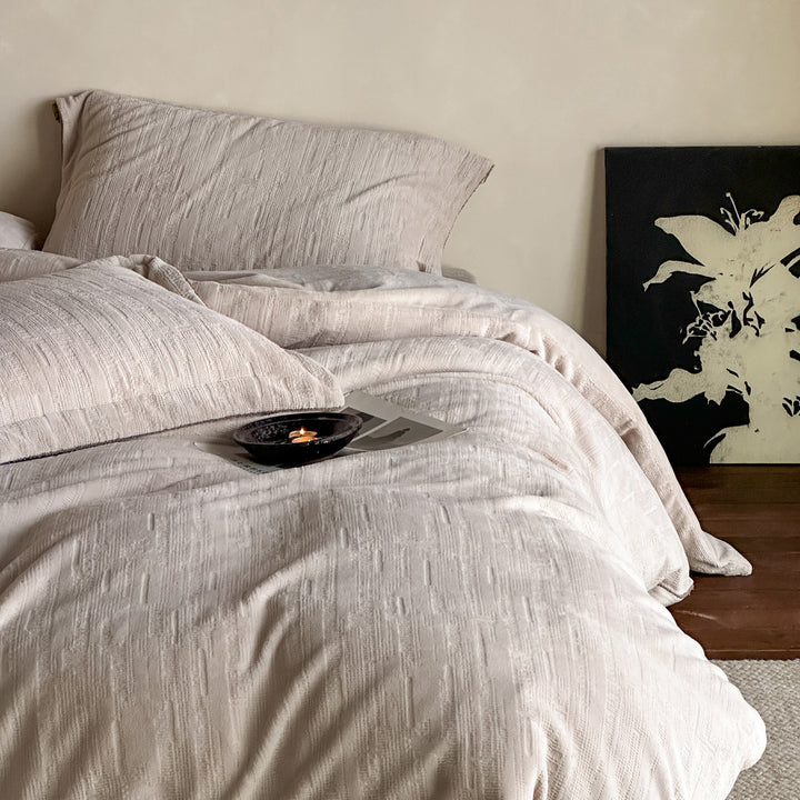 Plush Textured Reversible Duvet Cover Set with Quilted Finish