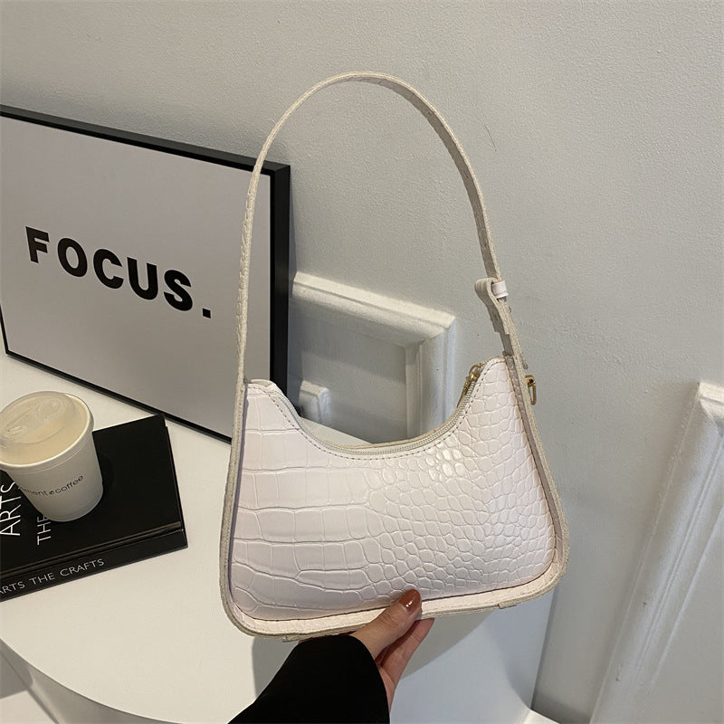 Elegant Croc-Embossed Shoulder Bag
