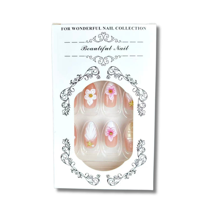 Floral Artwork Press-On Nail Set