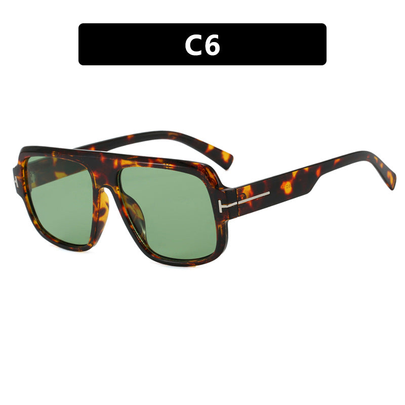 Women’s fashionable square sunglasses with trendy tortoiseshell pattern Stornfield