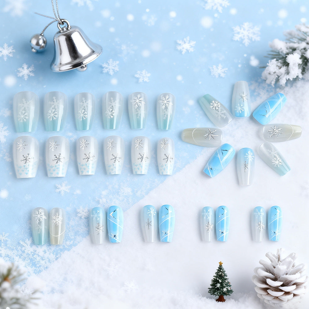 Festive Snowflake Press-On Nail Art Stornfield