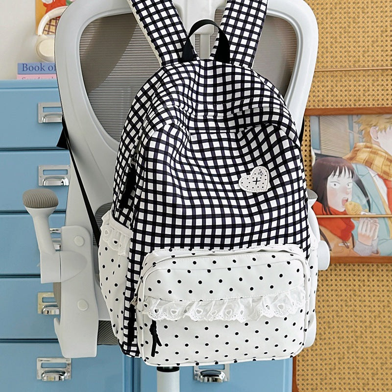 Stylish Gingham Patterned Backpack Stornfield
