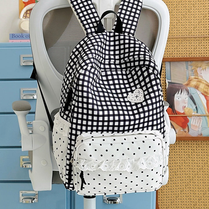 Stylish Gingham Patterned Backpack Stornfield
