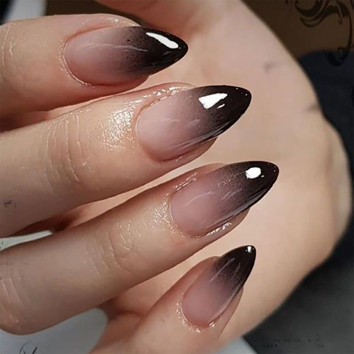 Elegant artificial nails with high-gloss finish and ombre effect Stornfield