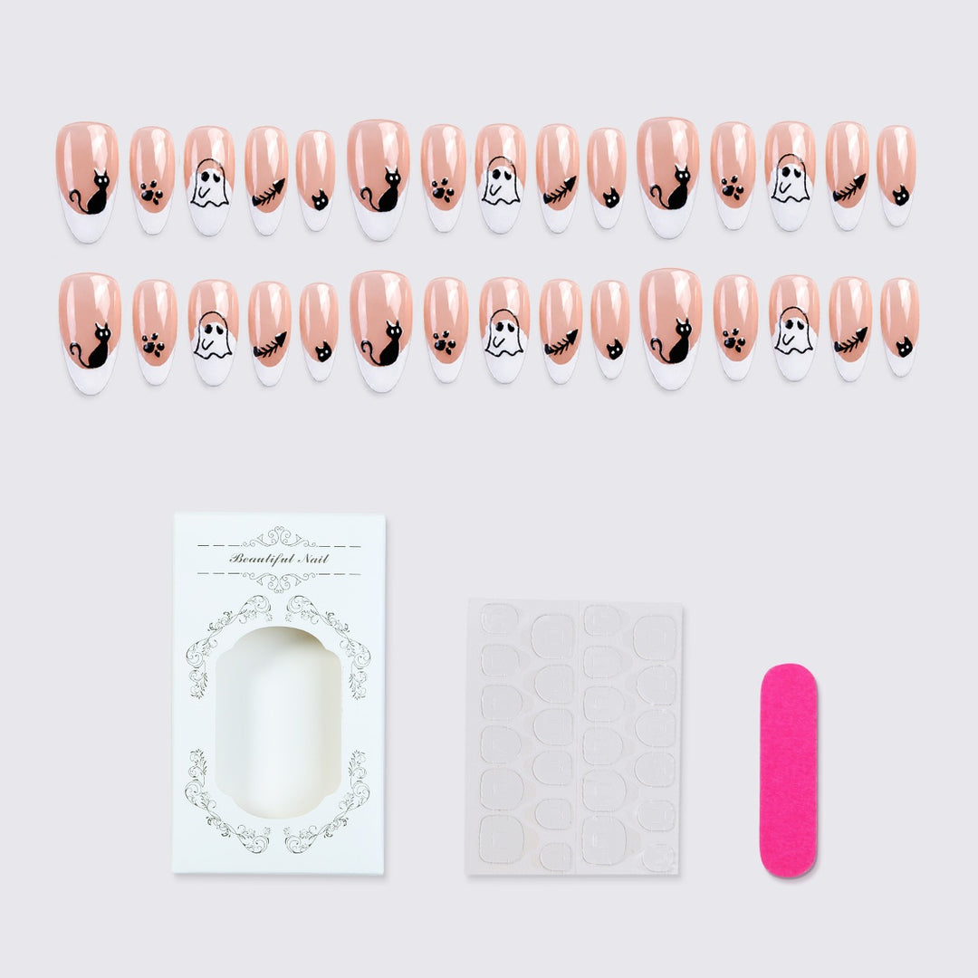 Creative Acrylic Nail Set with Halloween Motifs Stornfield