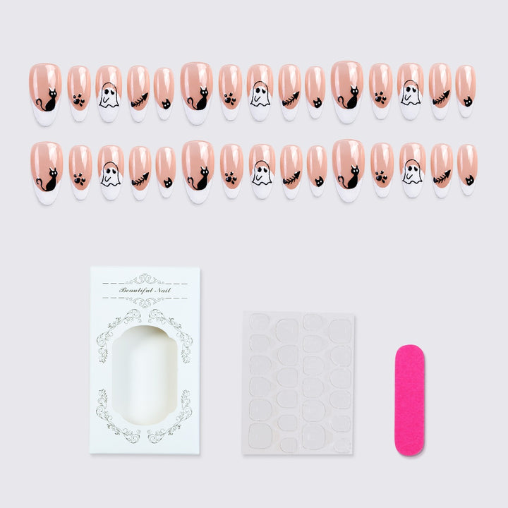 Creative Acrylic Nail Set with Halloween Motifs Stornfield