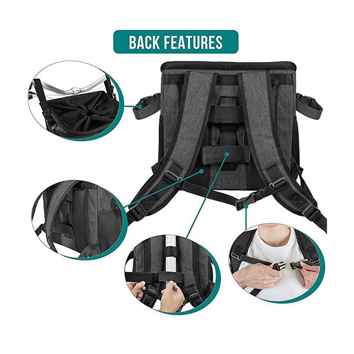 collapsible pet bicycle basket with safety tether breathable mesh and storage pockets Stornfield