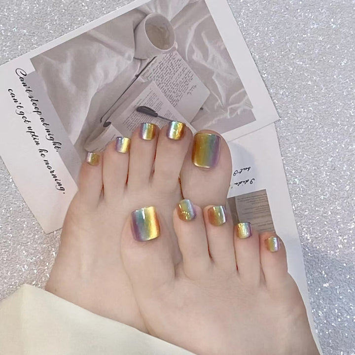 Glossy Metallic Press-On Toenail Set Stornfield