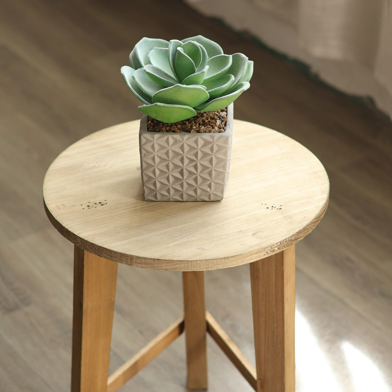 Rustic stool made of solid wood Stornfield