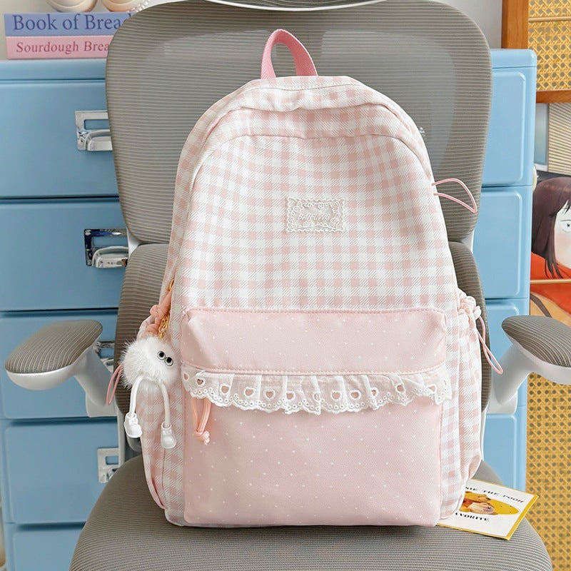 Cute Checkered Pattern Backpack Stornfield
