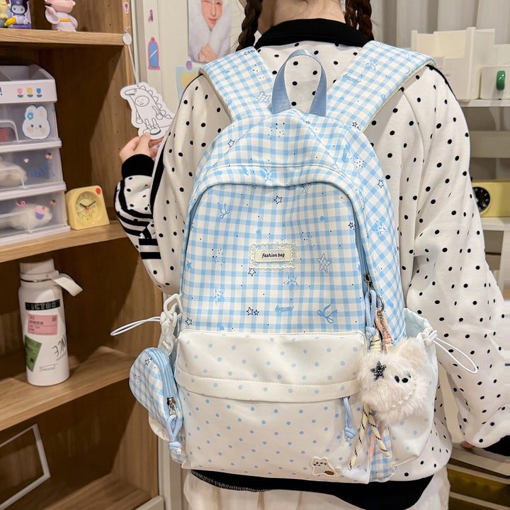 Stylish Checks Print Casual Backpack Stornfield