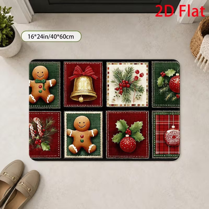 Festive Santa-Themed Entrance Mat