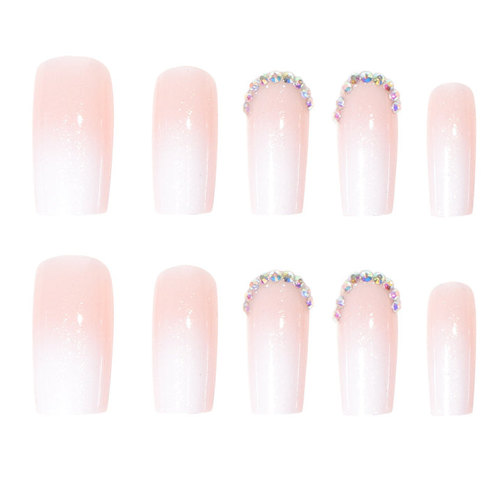 Elegant Glossy French Tip Press-On Nails Stornfield