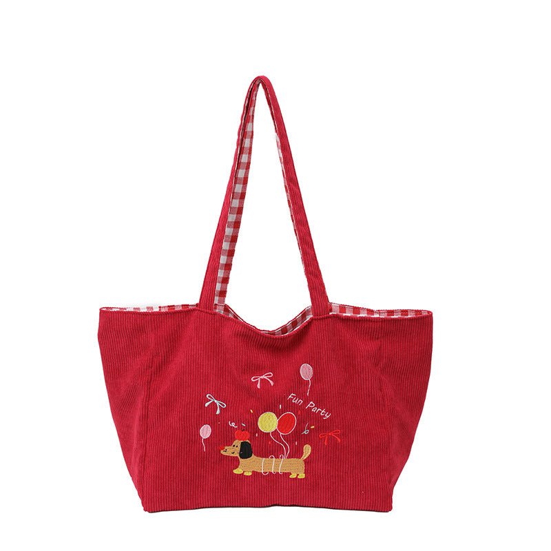 Cotton bag with playful dog motif Stornfield