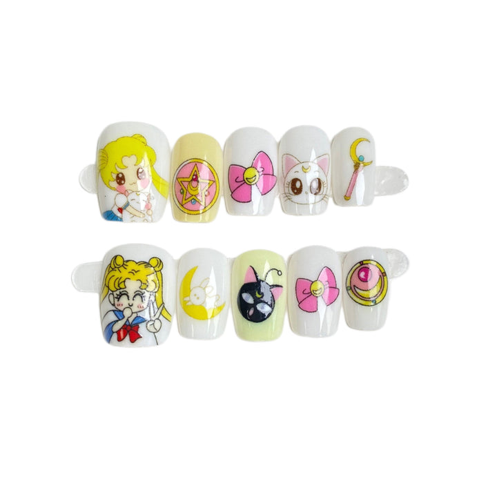 Whimsical Character-Inspired Press-On Nail Art Set