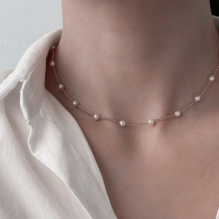 Delicate Pearl Accented Chain Necklace Stornfield