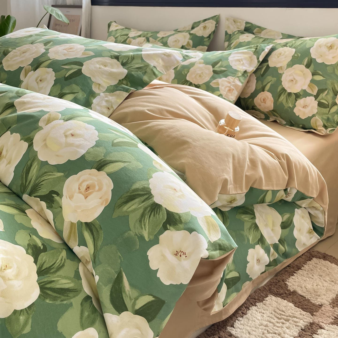 Whimsical Floral Print Duvet Cover Set