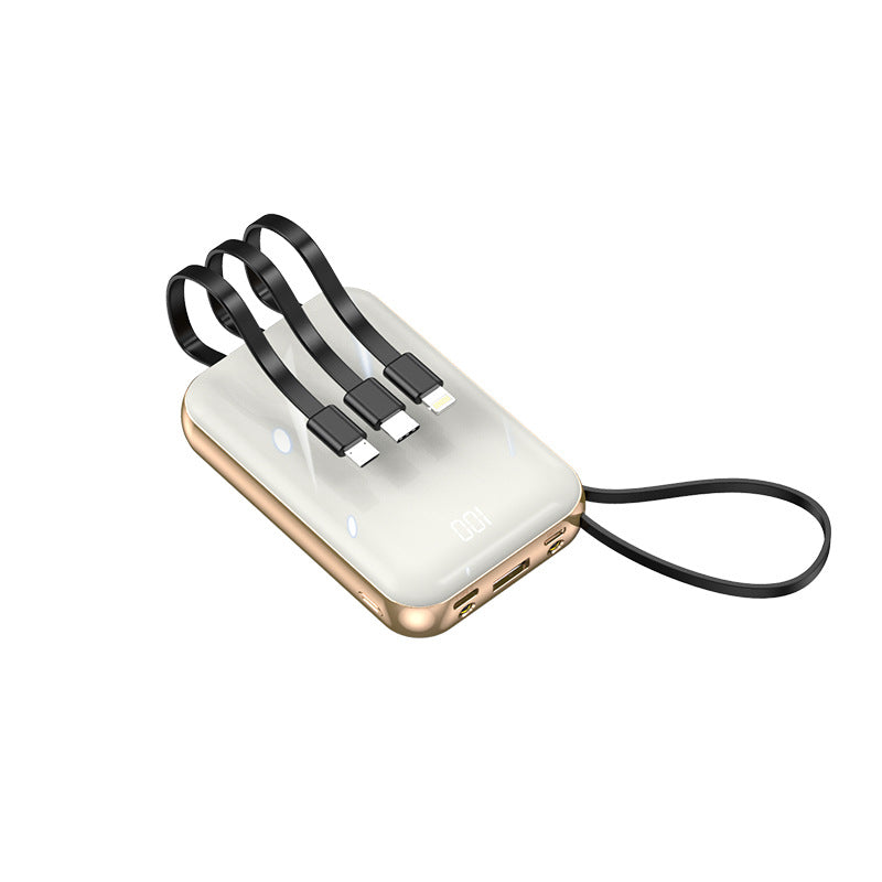 Portable power bank with integrated charging cables and digital charging display Stornfield