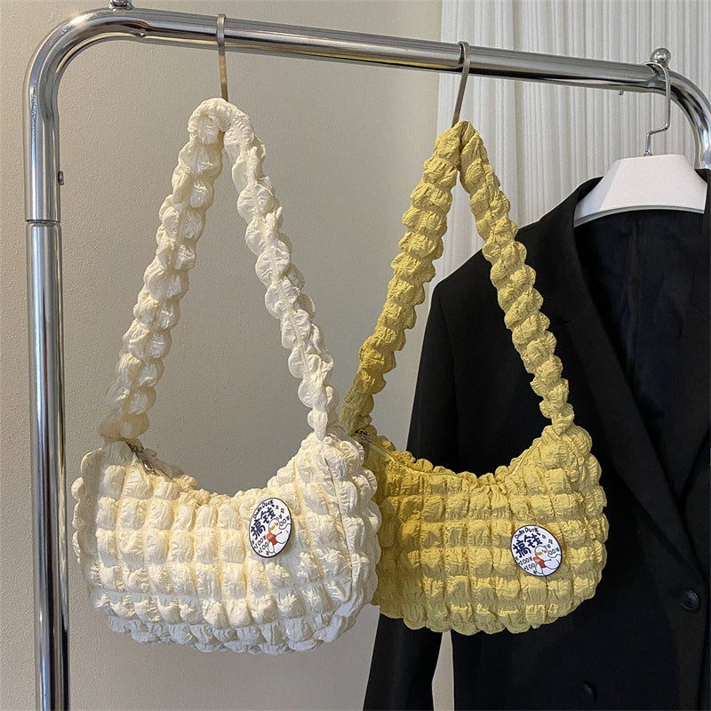 Textured Knitted Shoulder Handbag