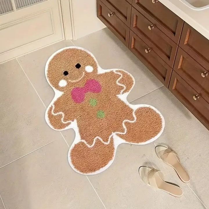 Cute Gingerbread-Shaped Bath Mat