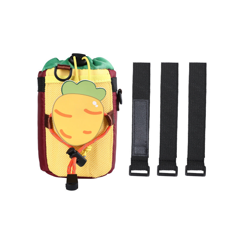 insulated kids water bottle carrier with drawstring closure and three universal attachment straps Stornfield