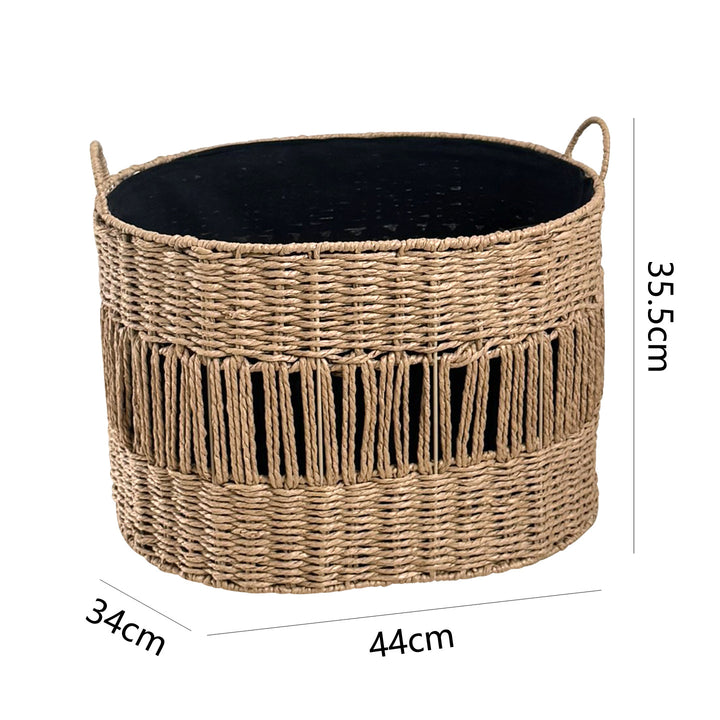 Storage basket with elegant fringe design Stornfield