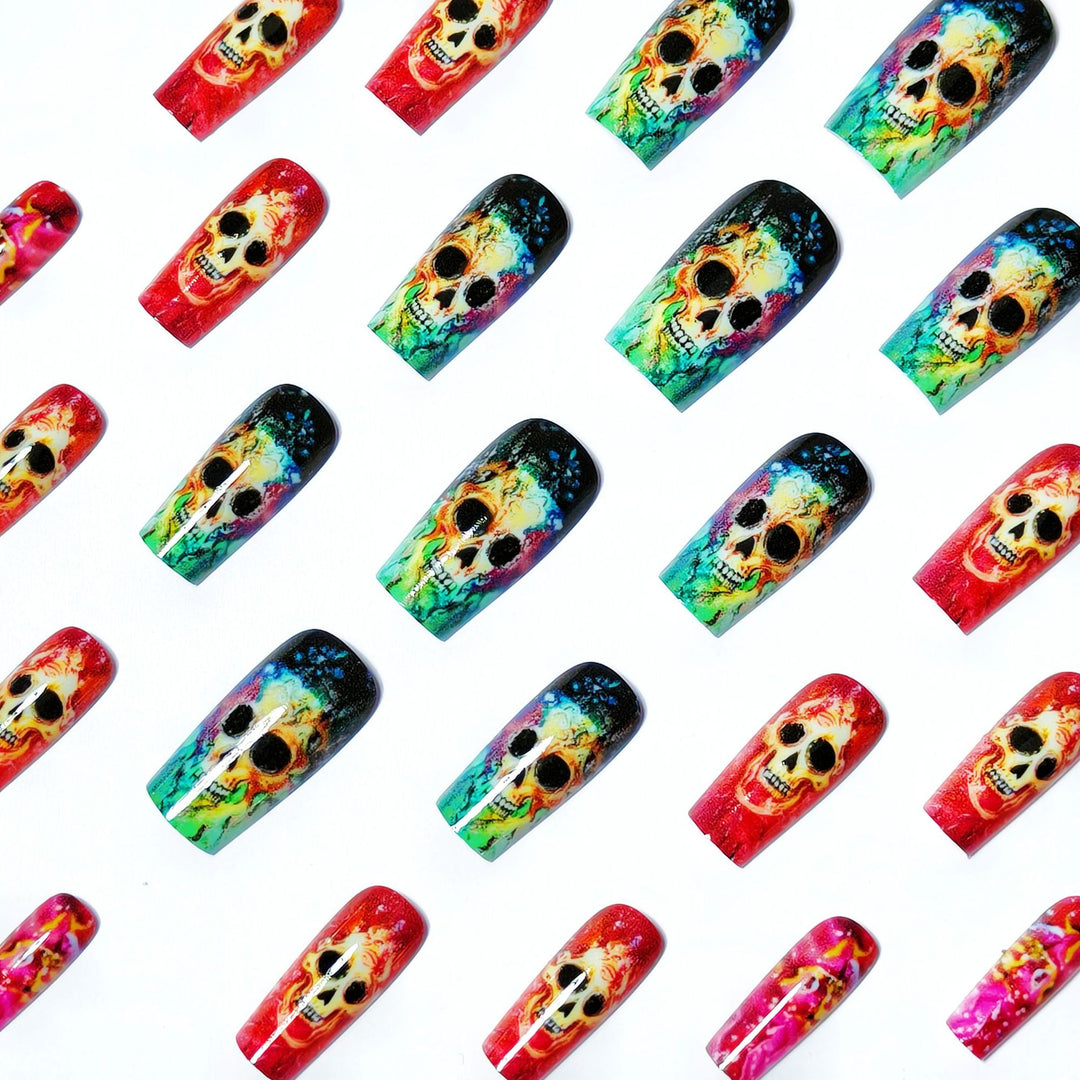 Art nails with creative skull design Stornfield