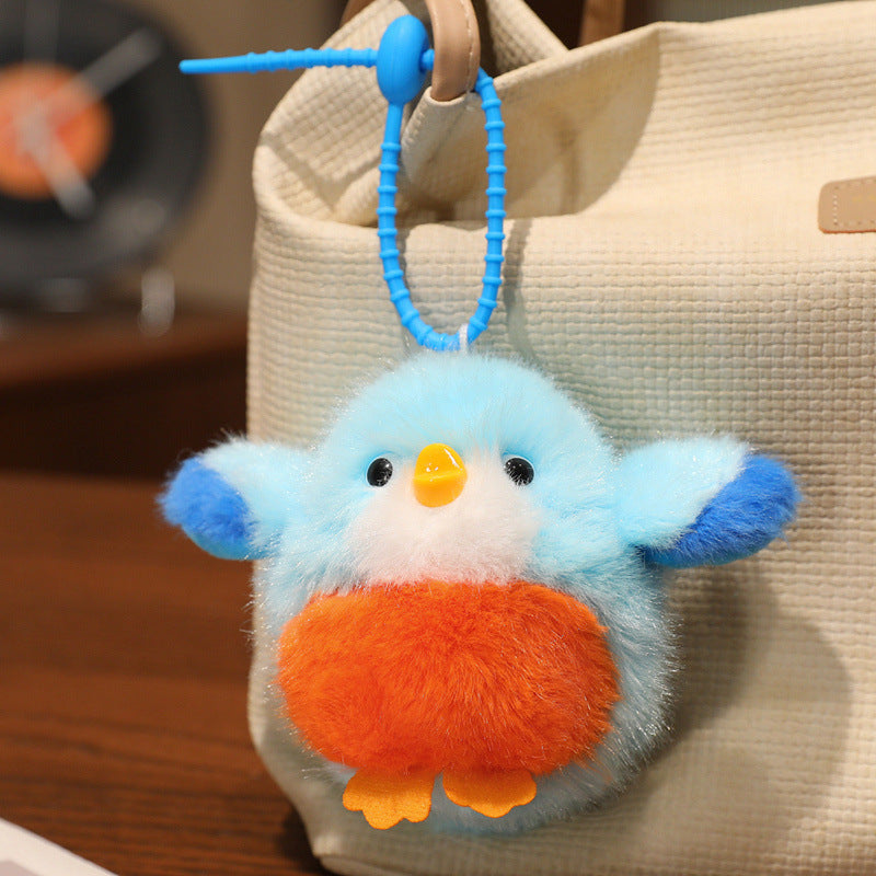 Fluffy Plush Chick Bag Charm Keychain with Flexible Loop Strap Stornfield