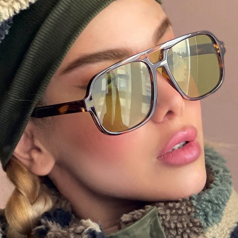 Women's modern square sunglasses with stylish transparent frame Stornfield