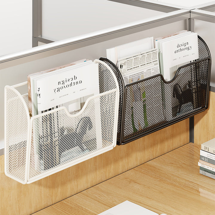 Mesh Partition-Mount Desk File and Magazine Organizer