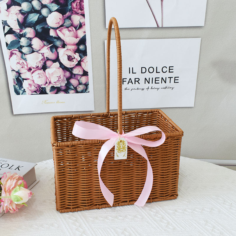 Elegant Handcrafted Rattan Tote Basket Stornfield