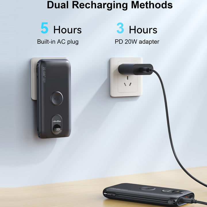 Portable power bank with Qi charging function and wired fast charging system Stornfield