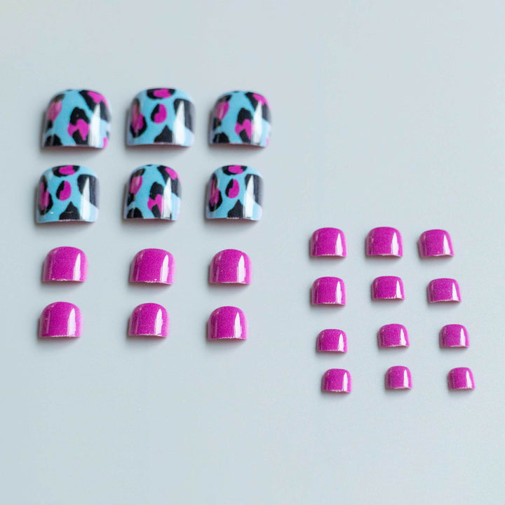 Playful Leopard Print Pedicure Nail Art