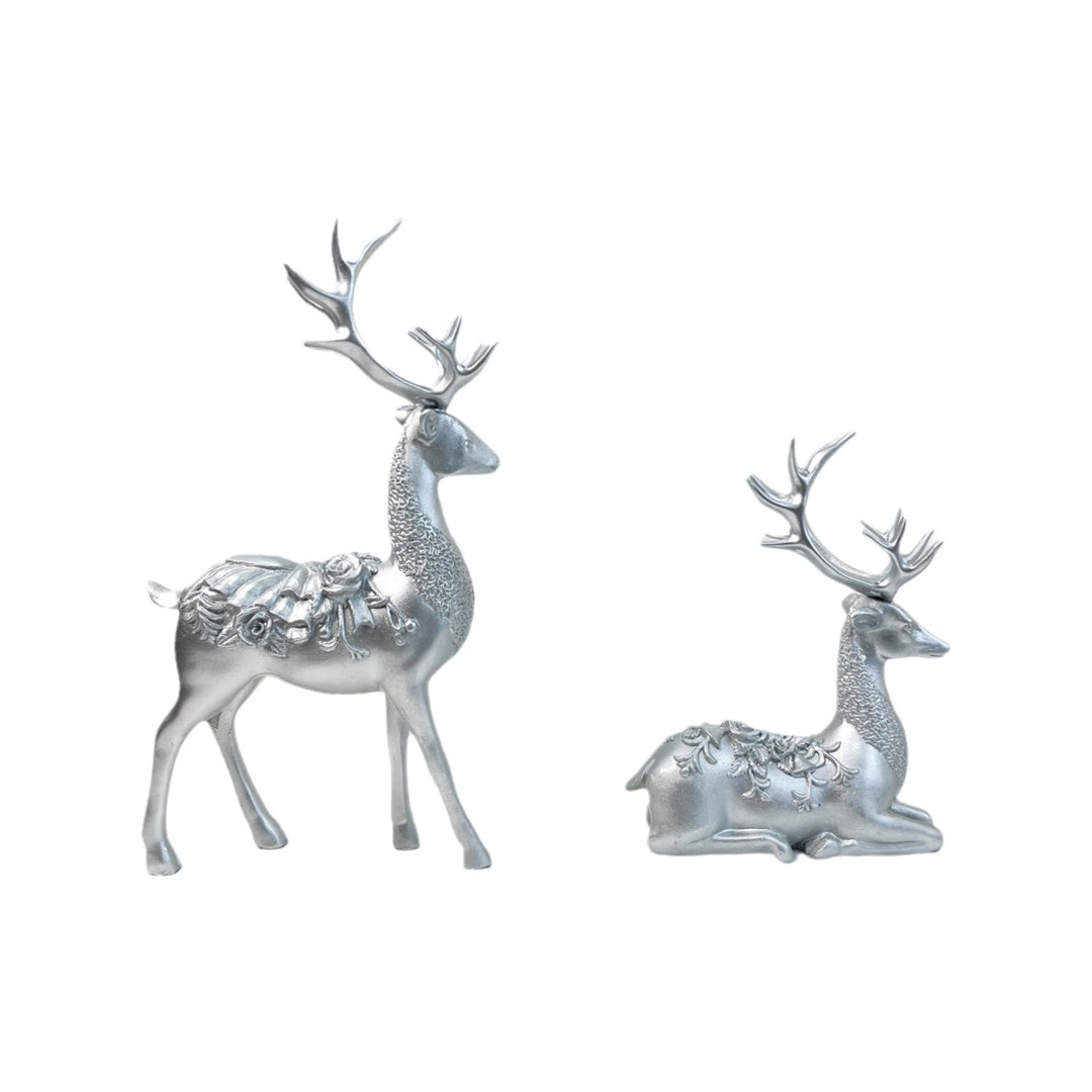 Artful decorative figure of a magnificent deer with floral details Stornfield